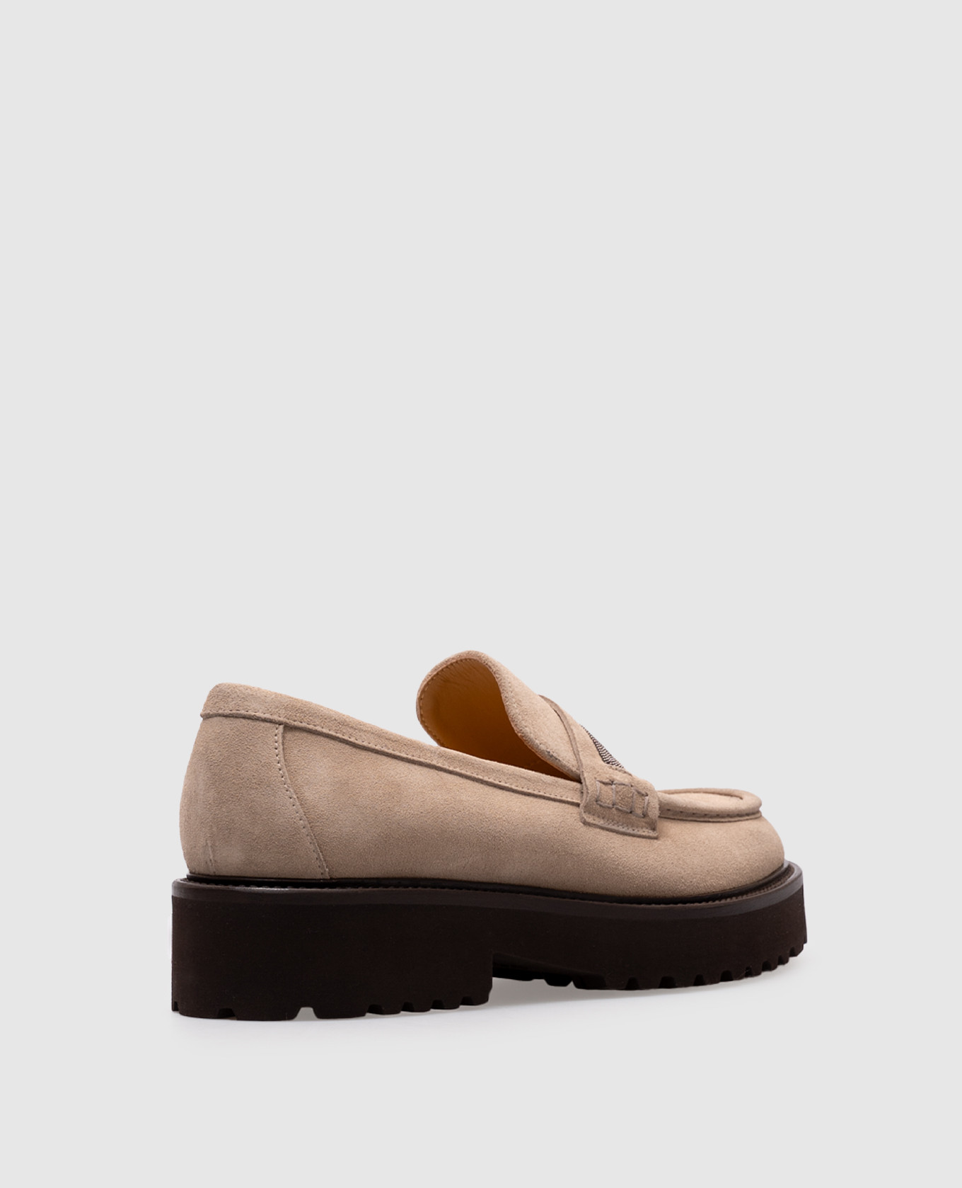 

Beige suede loafers with monil chain Doucal's