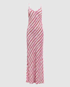 Gary Bigeni MILKA pink striped silk dress MILKASTRIPE
