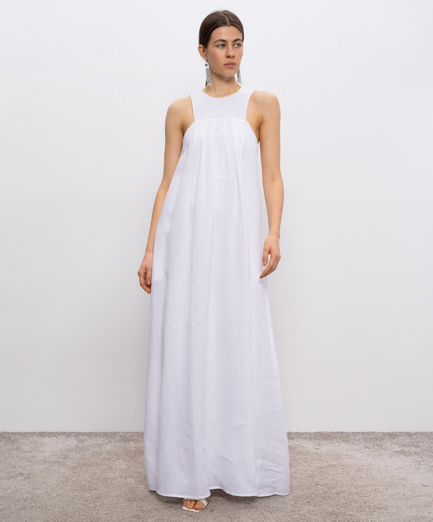 chinese dress ladies Fluid viscose linen twill dress main image 1