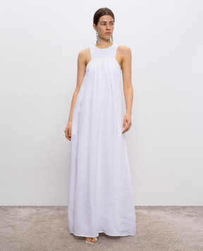 Peserico White linen maxi dress with sequins E0245700Q702600