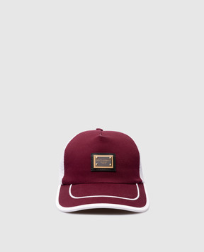 Dolce&Gabbana Burgundy cap with logo patch GH874ZFUFJU