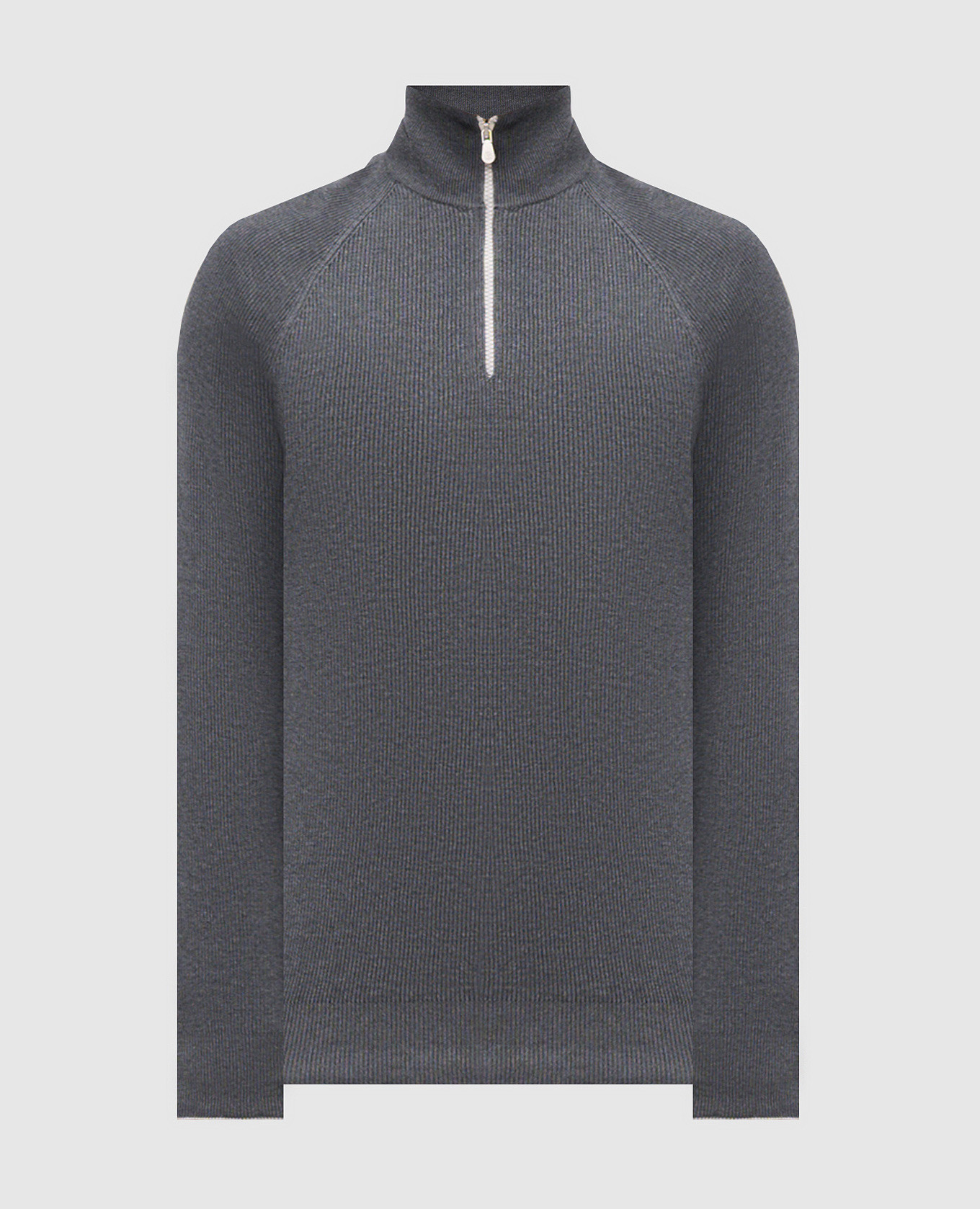 Gray jumper with zipper Brunello Cucinelli