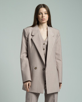 Victoria Beckham Pink double-breasted woolen jacket 1124WJK005093A
