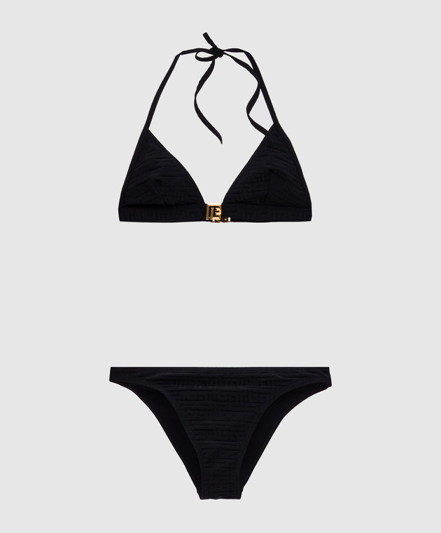 Balmain - Black PB pattern swimsuit with logo BKB852200 - shop