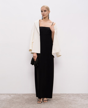 Brunello Cucinelli Black maxi dress with silk and chain monil MA029A5334