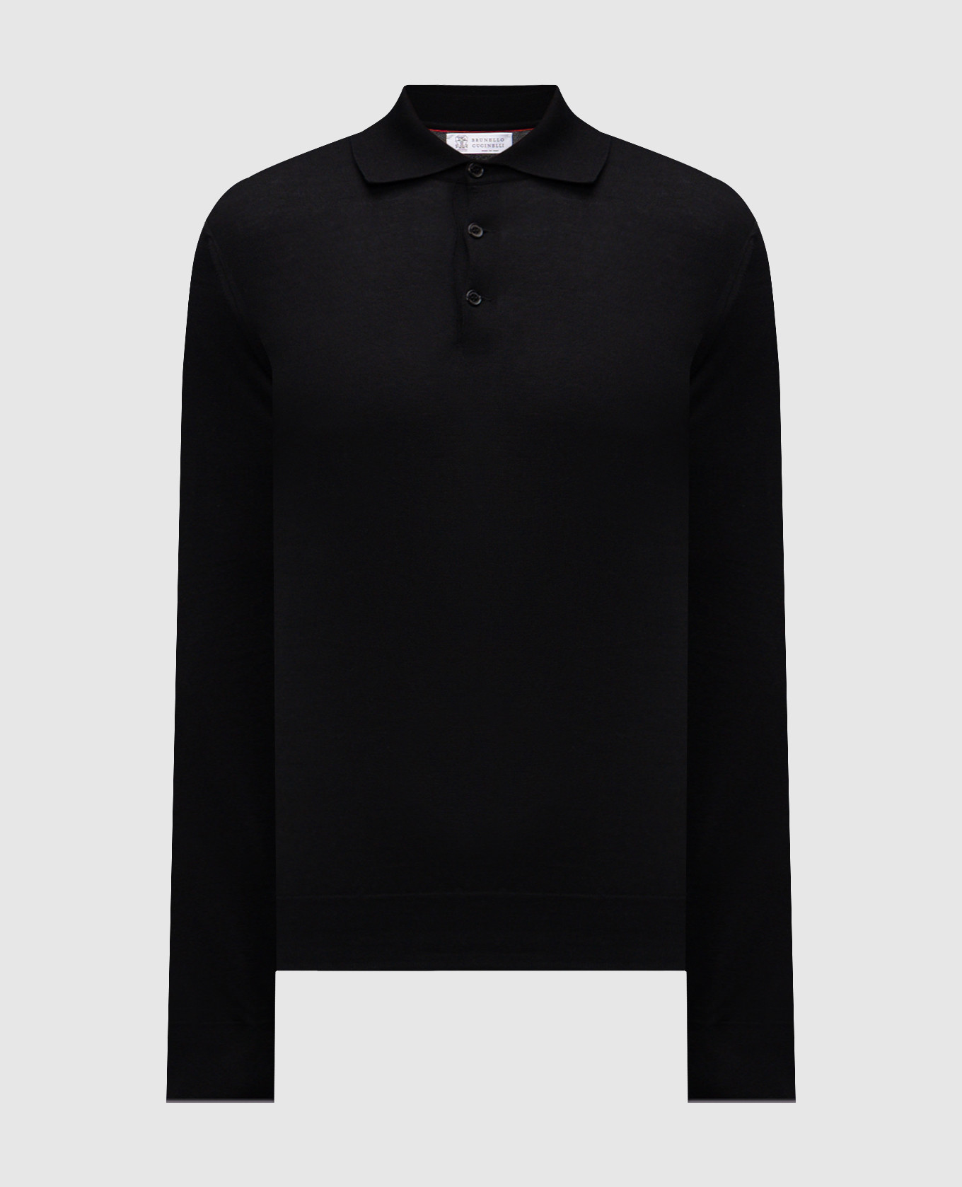 Black long-sleeved polo shirt Brunello Cucinelli