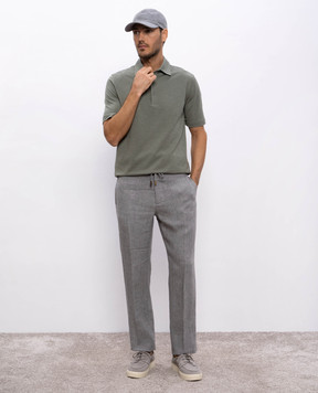 CAPOBIANCO Gray linen pants 18M810LL00