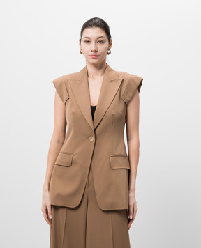 Max Mara Brown BERGAMO wool vest BERGAMO