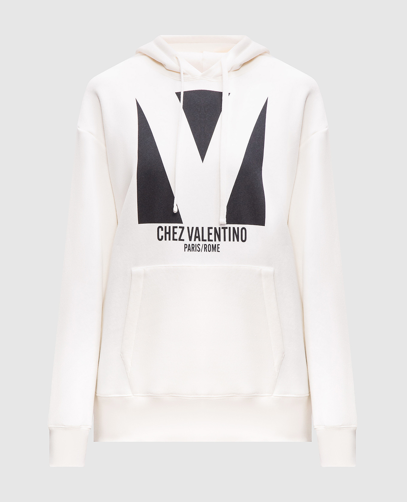 White hoodie with logo print Valentino