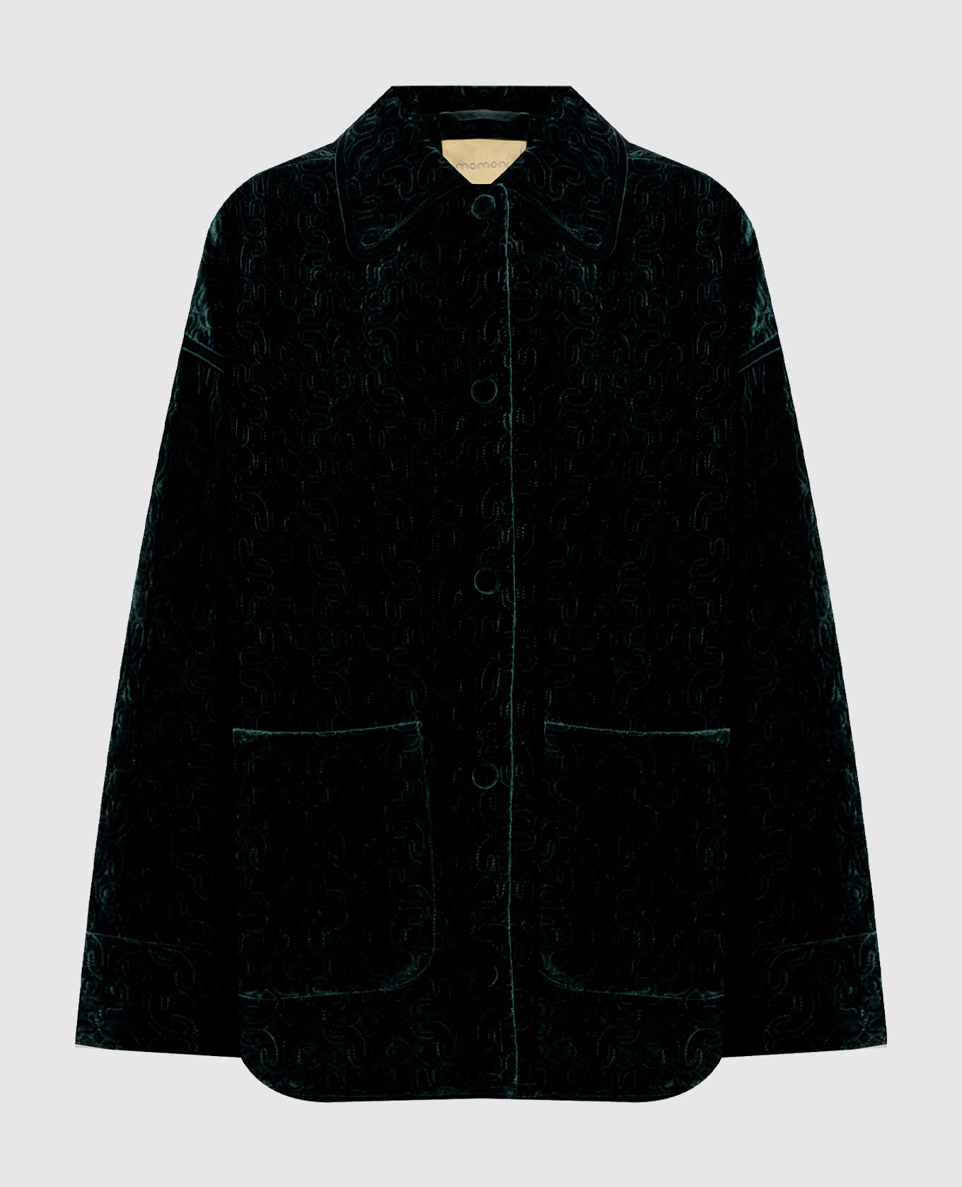 

Green velour jacket with silk Momoni