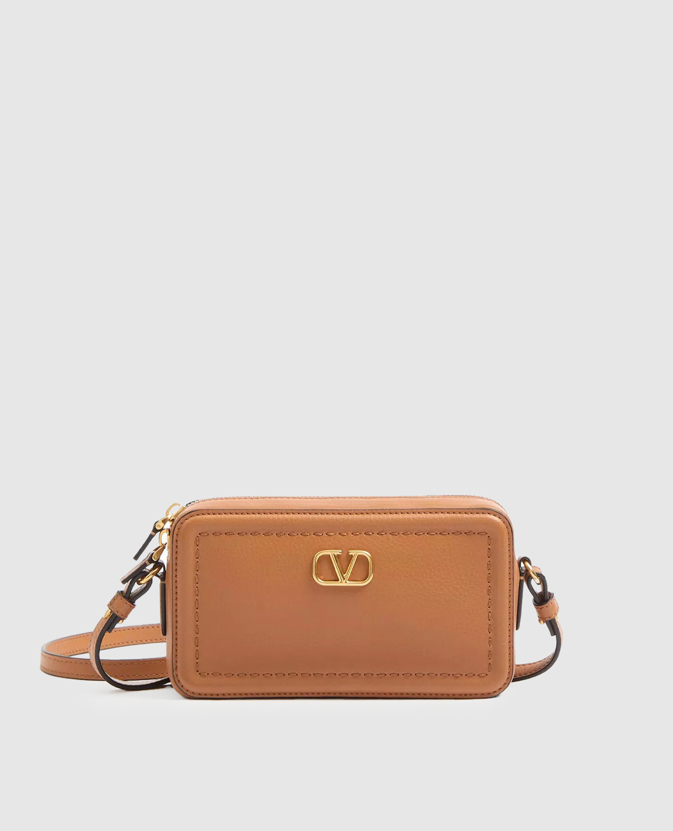 

Brown leather cross-body bag ALLTIME Valentino