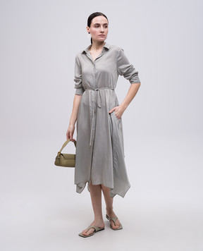Peserico Striped silk shirt dress S02191A01191