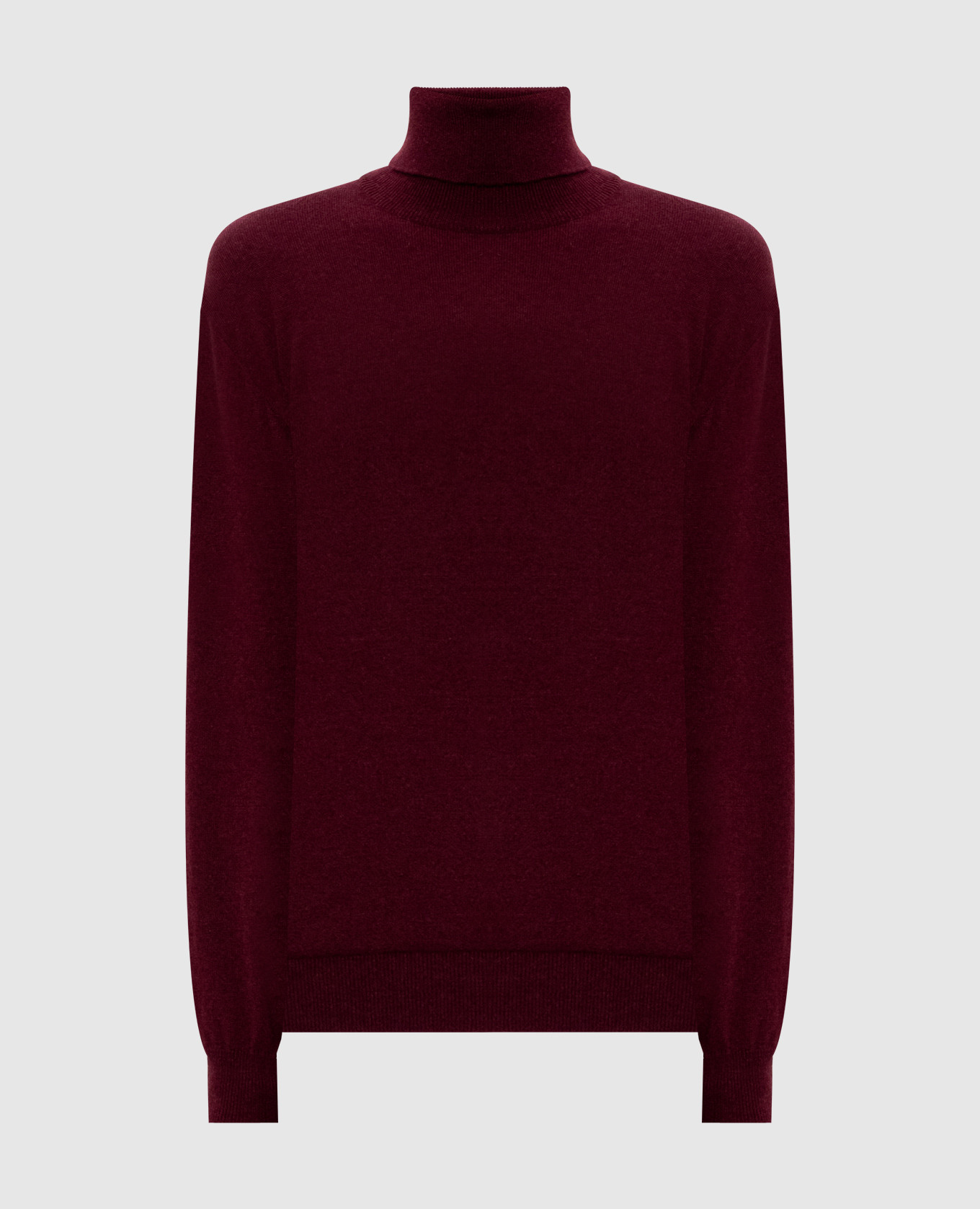 Burgundy cashmere turtleneck with monil chain Brunello Cucinelli