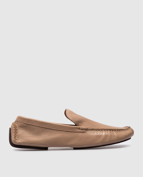 The Row Lucca beige leather moccasins F1479L74