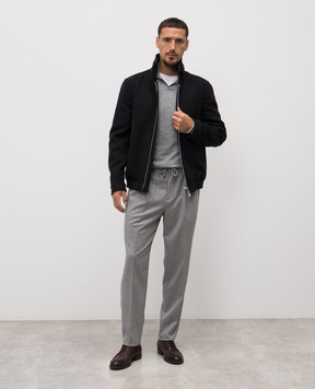 Peserico Grey melange wool polo shirt R59414F189770M