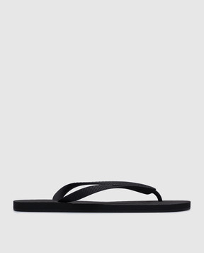 Vetements Black flip-flops with textured logo UA66SL100Bm