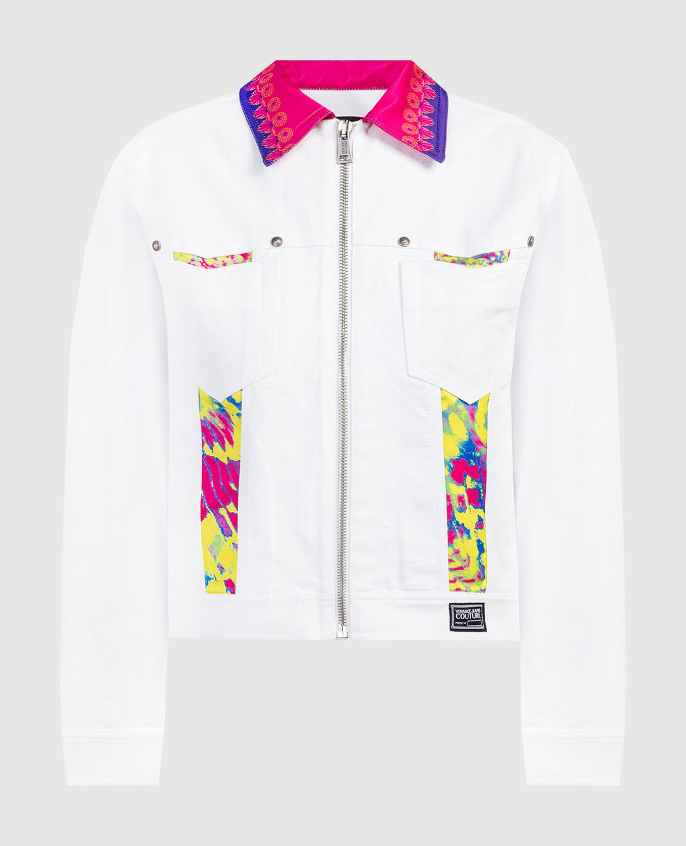 

Animalier white denim jacket with logo patch Versace Jeans Couture