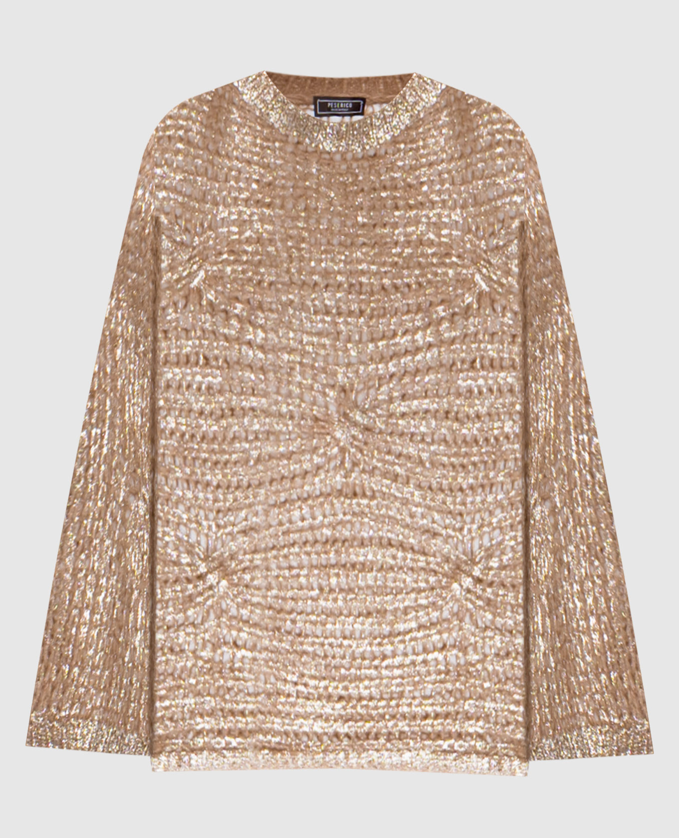 

Brown openwork sweater with alpaca Peserico