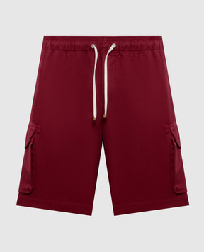 Brunello Cucinelli Burgundy cargo shorts MP52DU0025