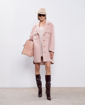 Ermanno Scervino Pink coat made of wool D456D725GVJ