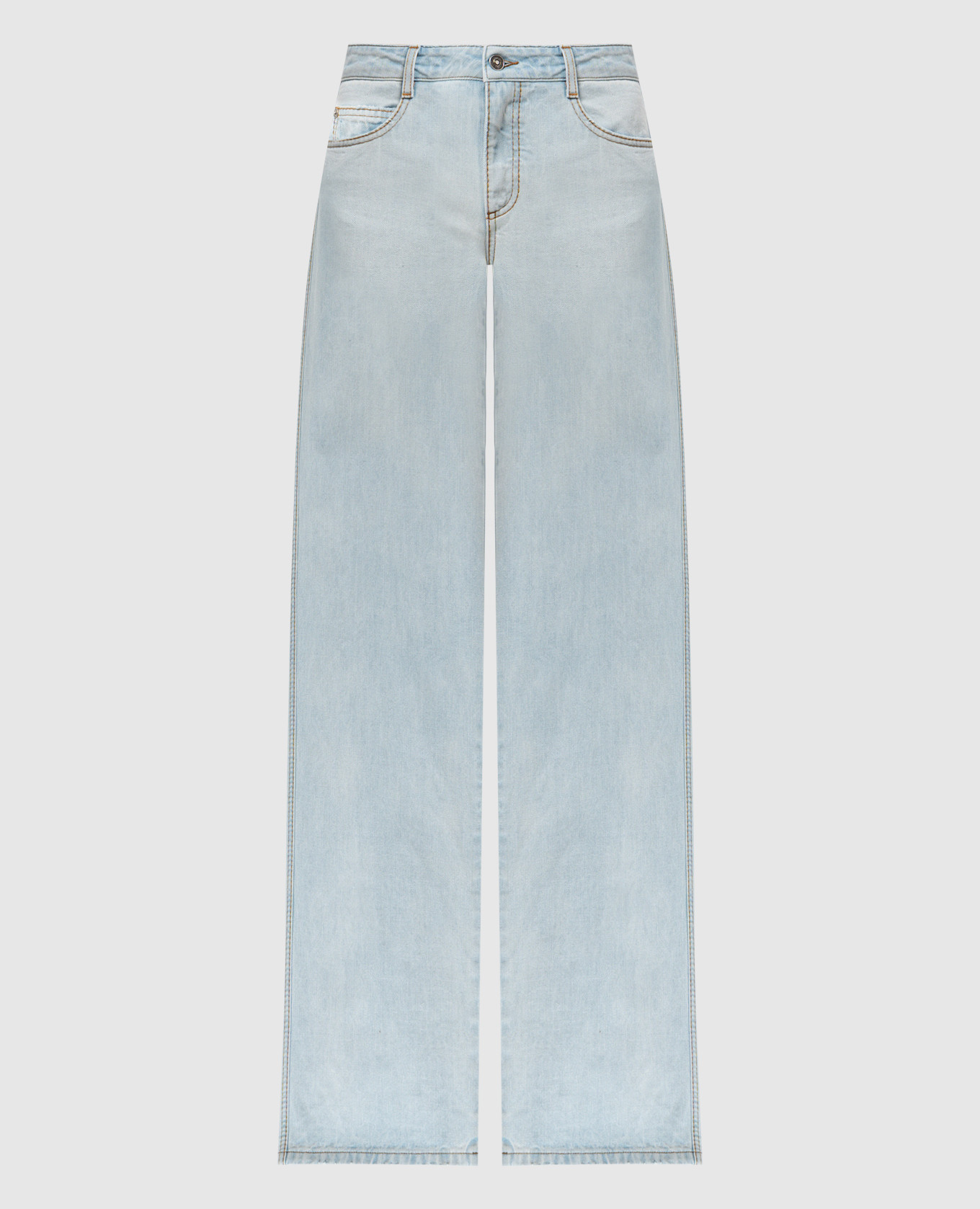 

Blue jeans with leather logo patch Ermanno Scervino, Light blue