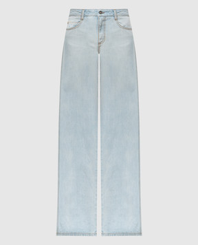Ermanno Scervino Blue jeans with leather logo patch D467P367FZK