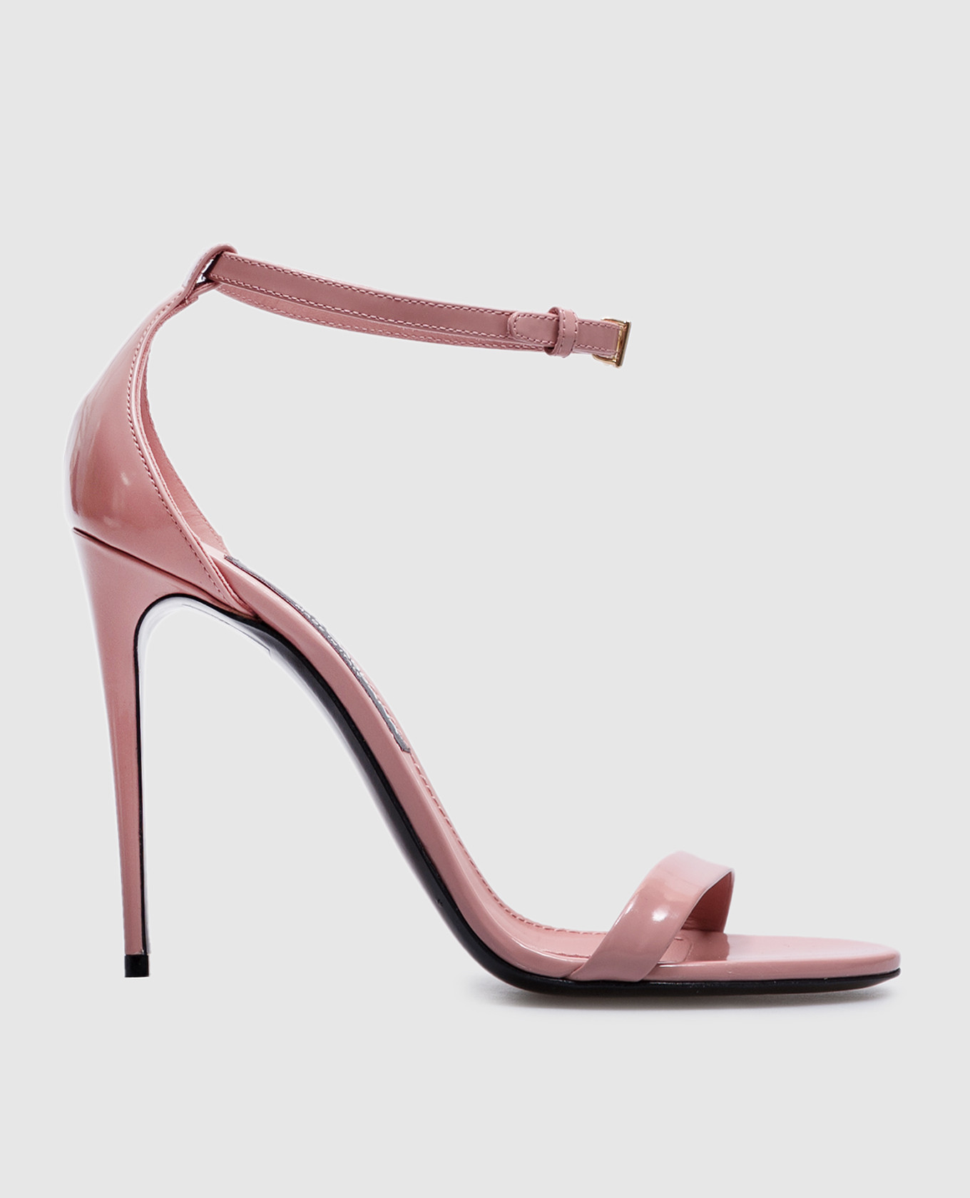 Pink leather glossy sandals with logo Dolce&Gabbana
