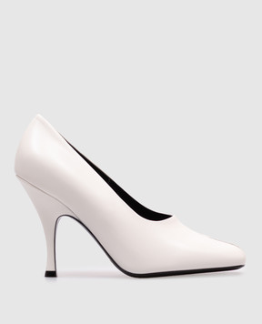 Khaite White Eva Peep Toe Leather Shoes F2030931