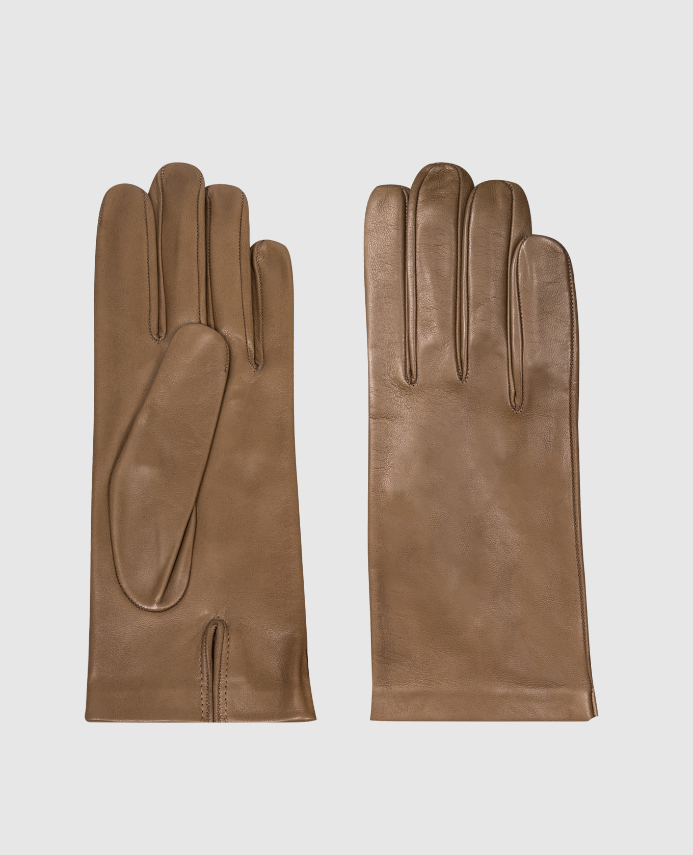 Brown leather gloves with slit Sermoneta Gloves