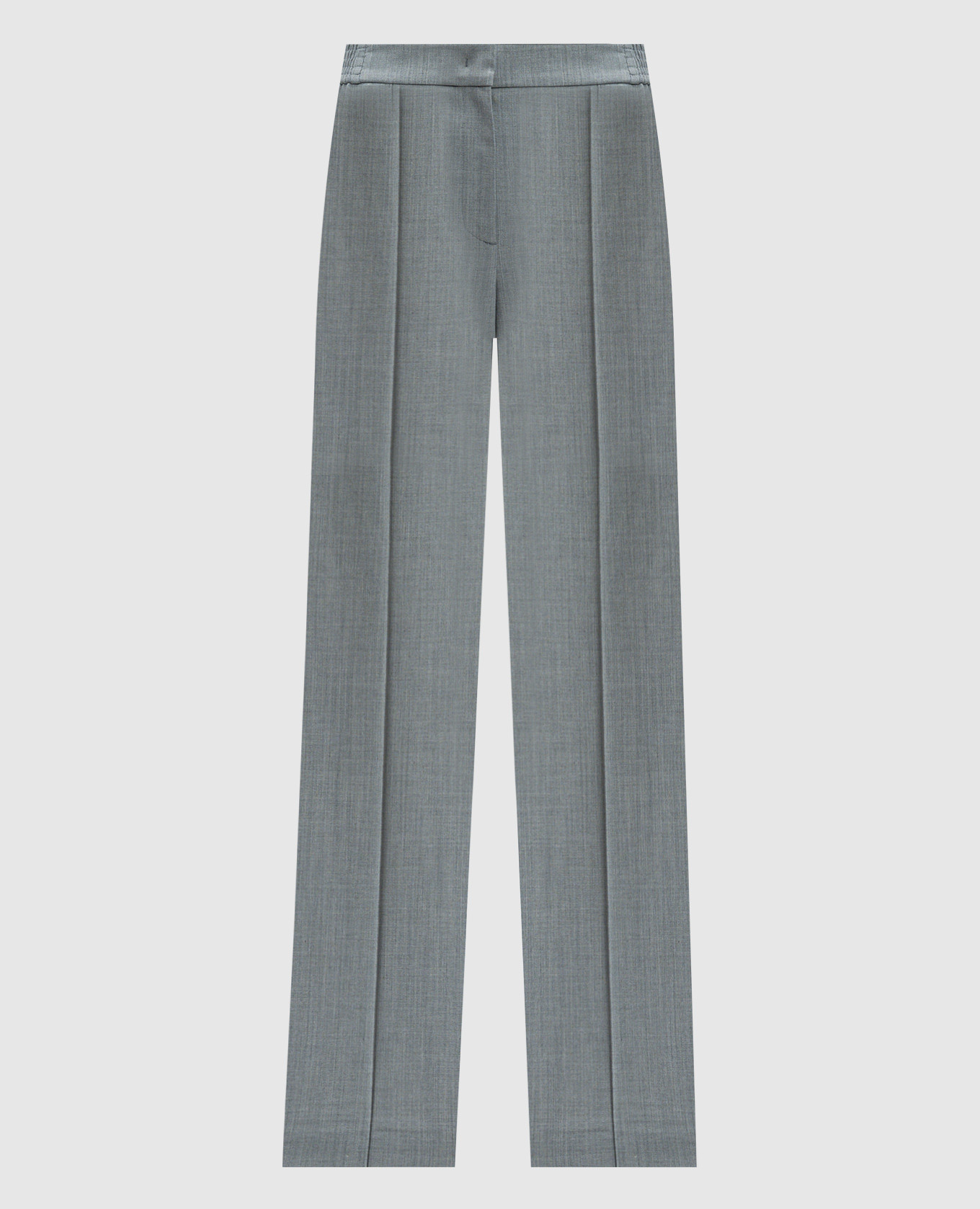 Gray wool trousers with logo