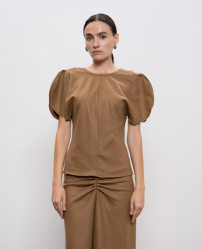 Victoria Beckham Brown wool and cashmere top 1425WTP006579B
