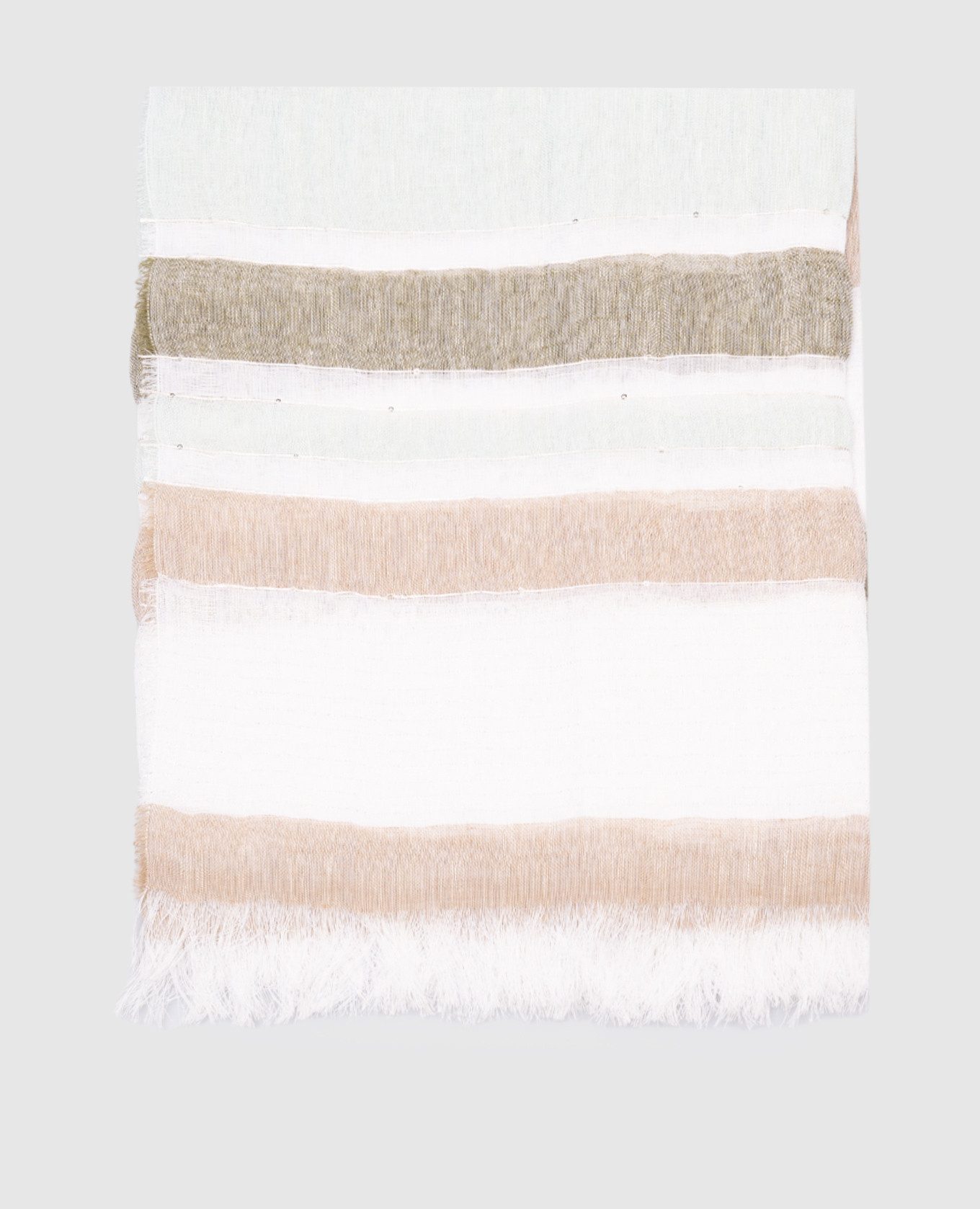 

White striped linen scarf Peserico