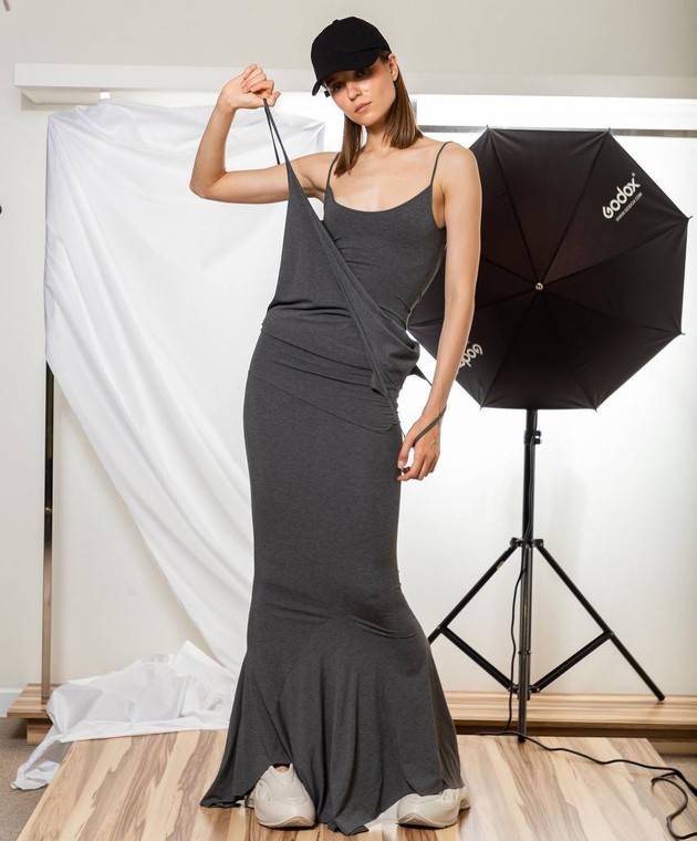 The Attico - Gray midi dress 246WCM121V082 - shop with Bulgaria delivery at Symbol The Attico - Gray midi dress 246WCM121V082 - shop with Bulgaria delivery at Symbol