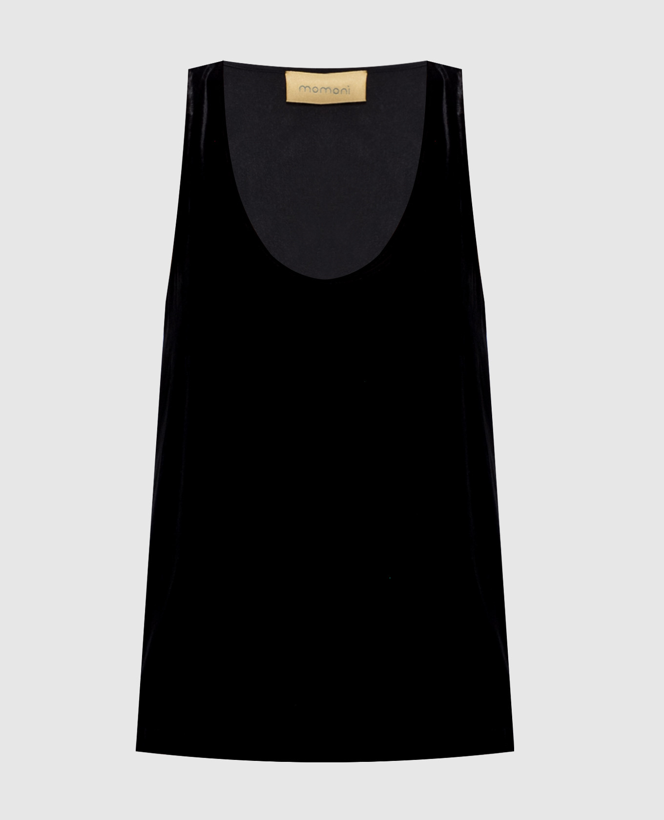 Remy black velour top with silk Momoni