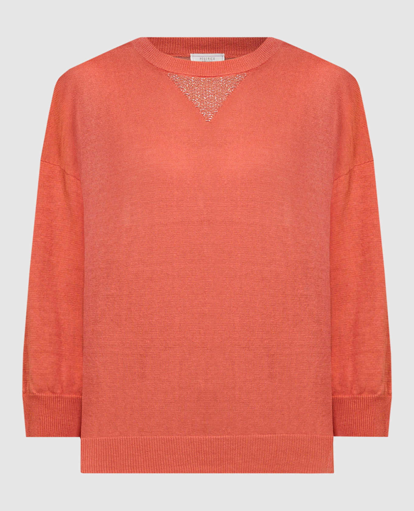 

Pink linen jumper with monil chain Peserico