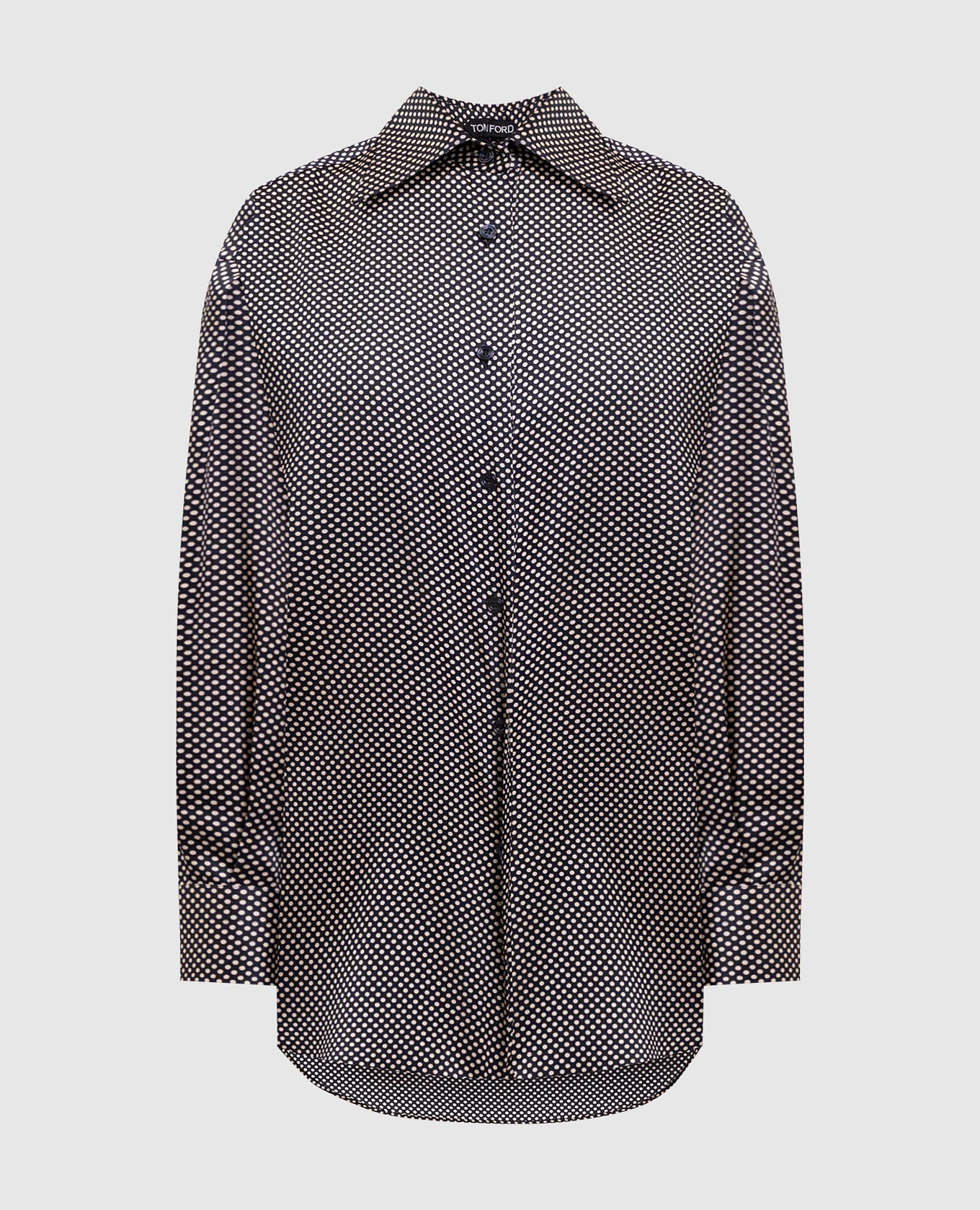 

Black elongated blouse made of polka dot silk Tom Ford