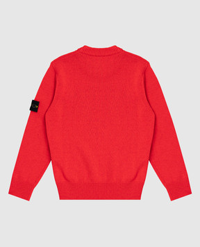 Stone Island Children's red sweater with wool and cashmere K2S165100002S00M1
