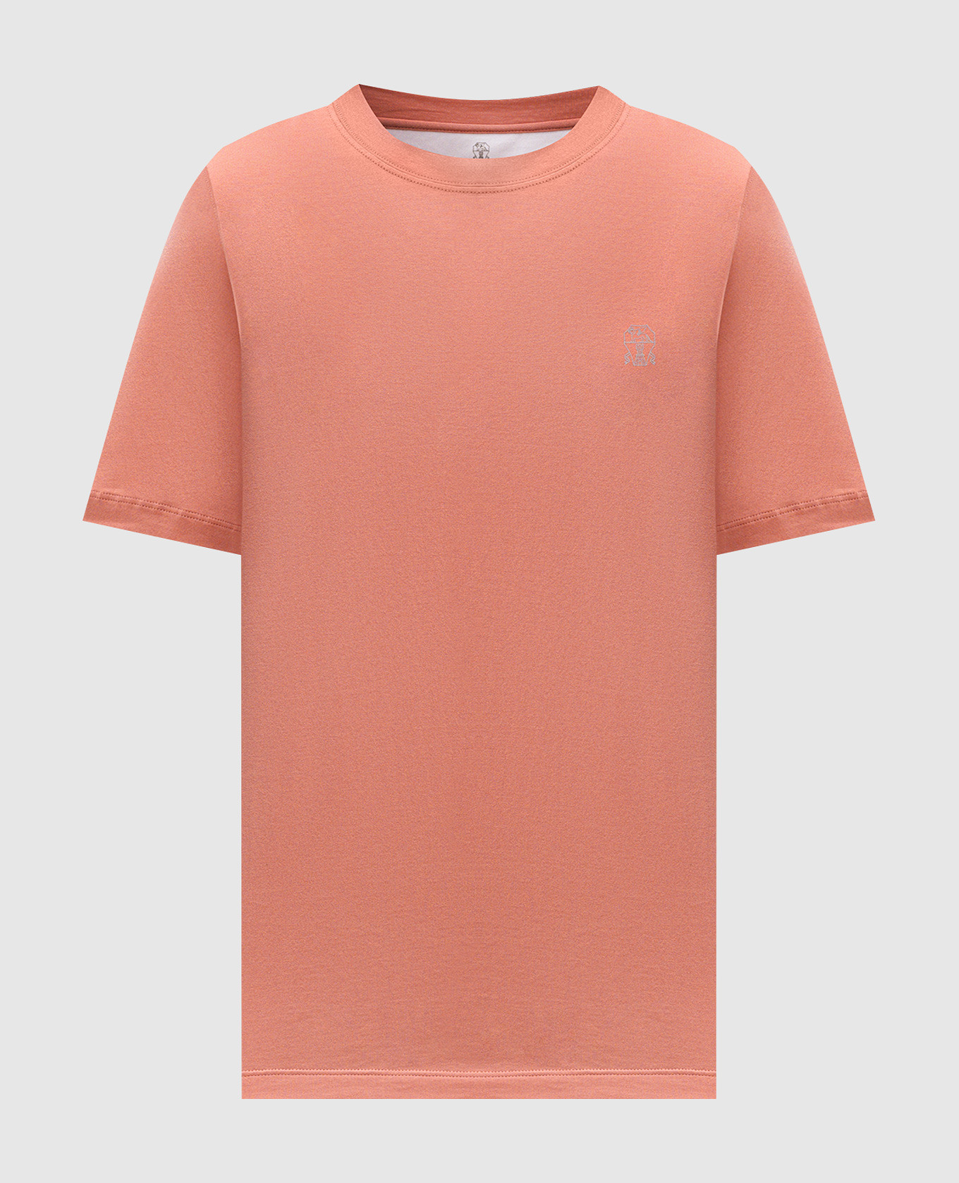 Pink T-shirt with logo emblem Brunello Cucinelli