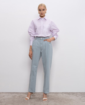 Victoria Beckham Striped shirt with embroidered monogram logo 1225WSH002657F