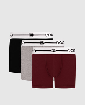 Dolce&Gabbana Set of boxer briefs with logo emblem M9A33JON082