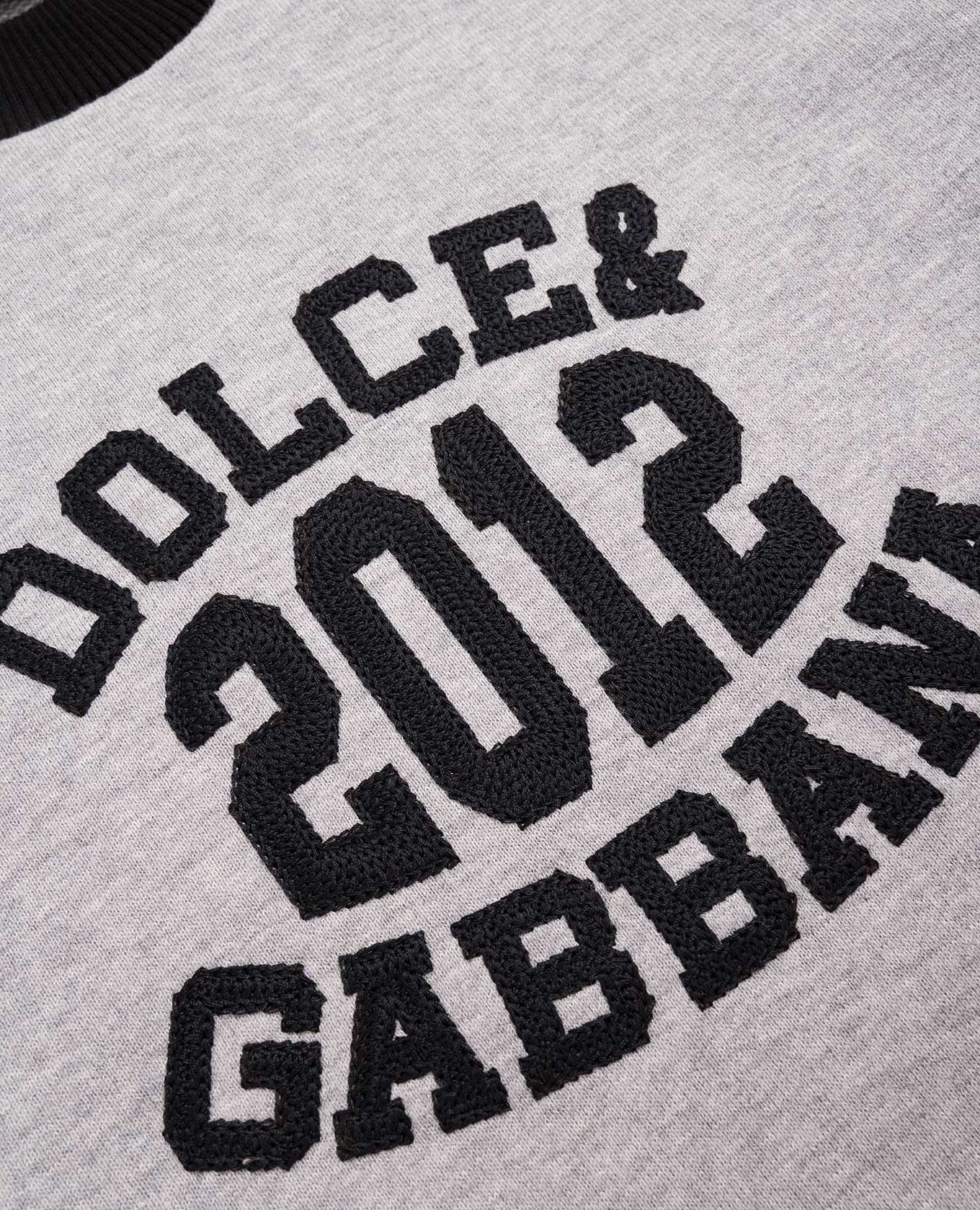 

Children's gray melange sweatshirt with logo embroidery Dolce&Gabbana, Grey