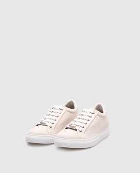 ISAIA Beige sneakers with emblem SNY01899340