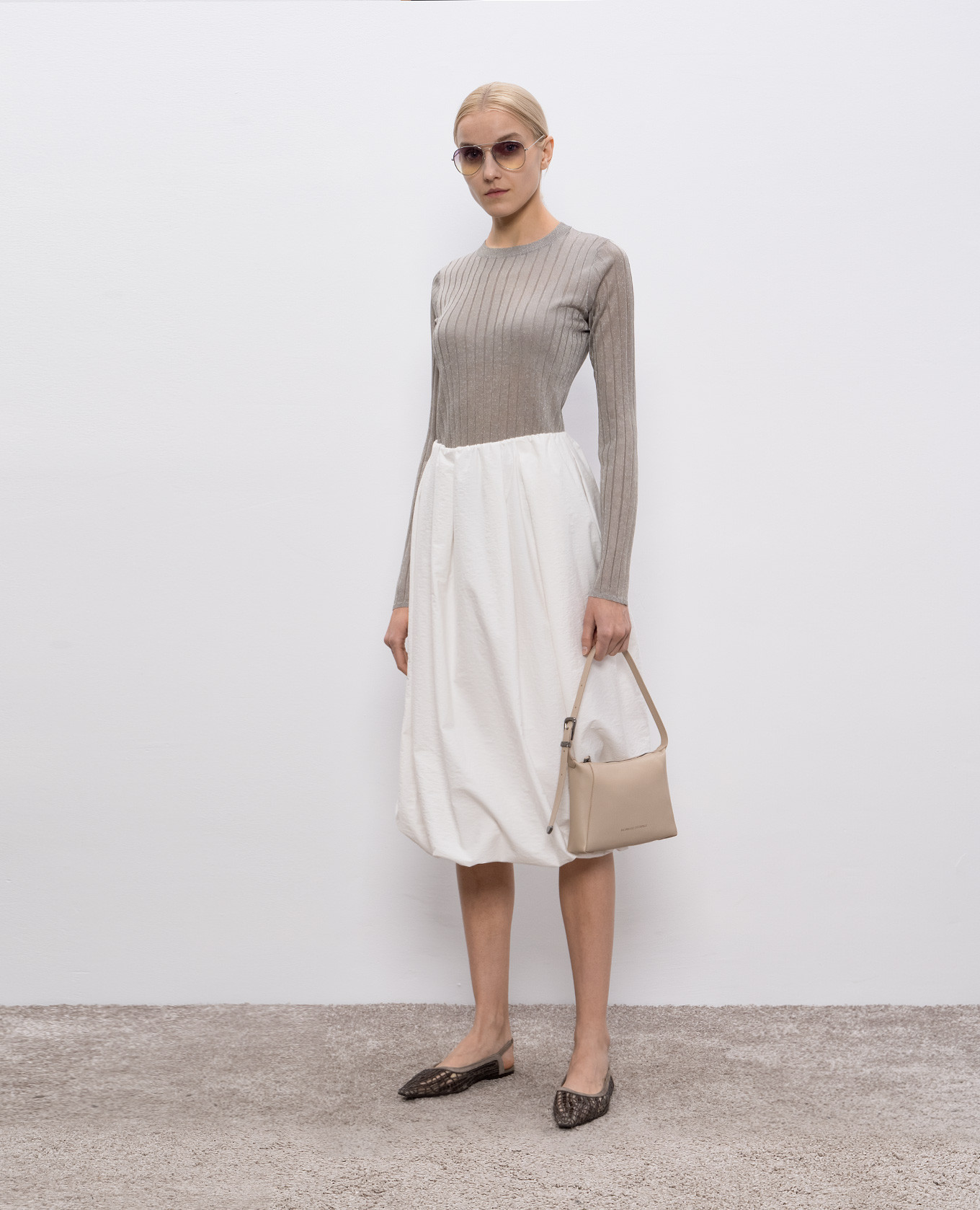

White Bubble Hem Skirt Brunello Cucinelli