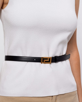 Versace Greca Goddess Black Leather Belt 1011316DV3T