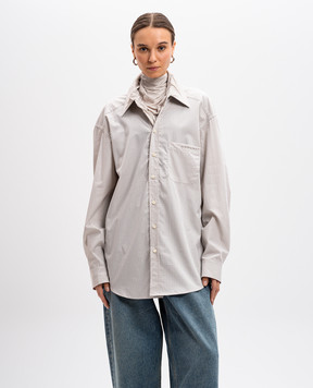 Y Project Beige checkered shirt with a double design 201SI011F552