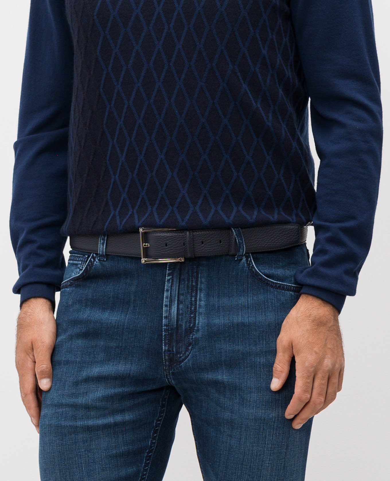 

Blue leather belt Stefano Ricci