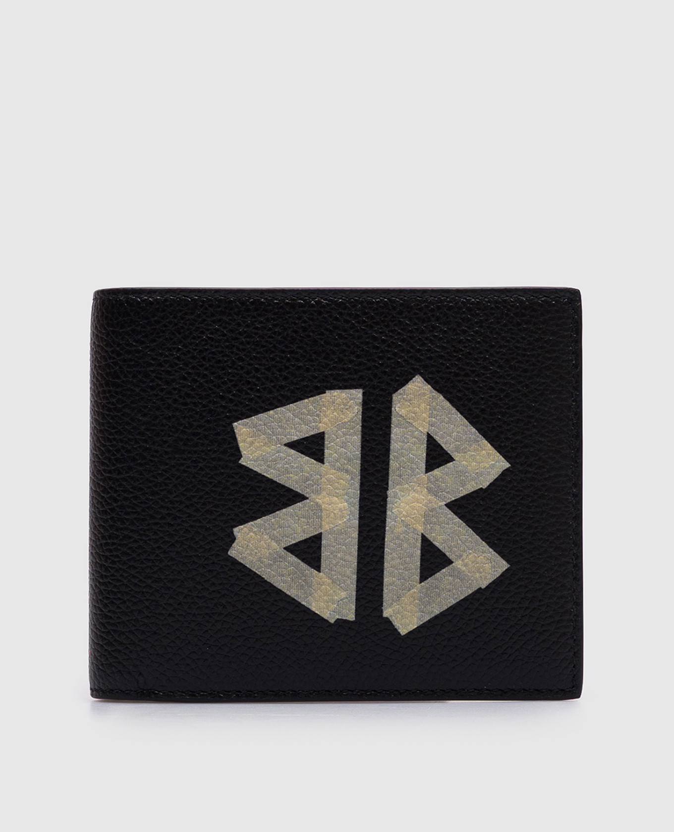 Black leather wallet with BB logo print Balenciaga