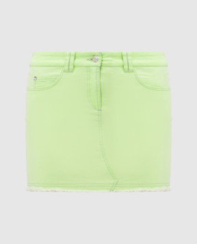 Manuel Luciano Green denim skirt with logo 1311379