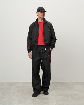 Off-White Black sweatpants with logo embroidery OMCJ019F24FAB001