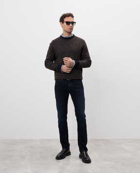 Florentino Brown sweater with wool in a pattern 224442420609